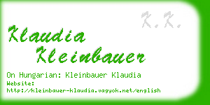 klaudia kleinbauer business card